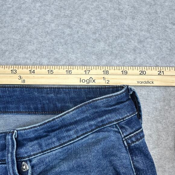 Kut From the Kloth Carlo Ankle Crop Skinny Jeans WMNS 20W Blue High Rise Frayed - Picture 9 of 13